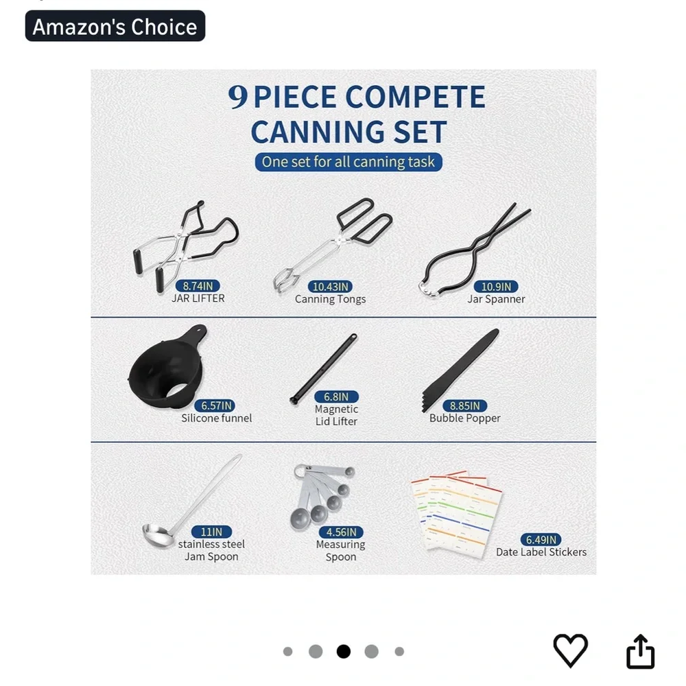 Gemfino Canning Kit - 9-Piece Home Preserving Set
